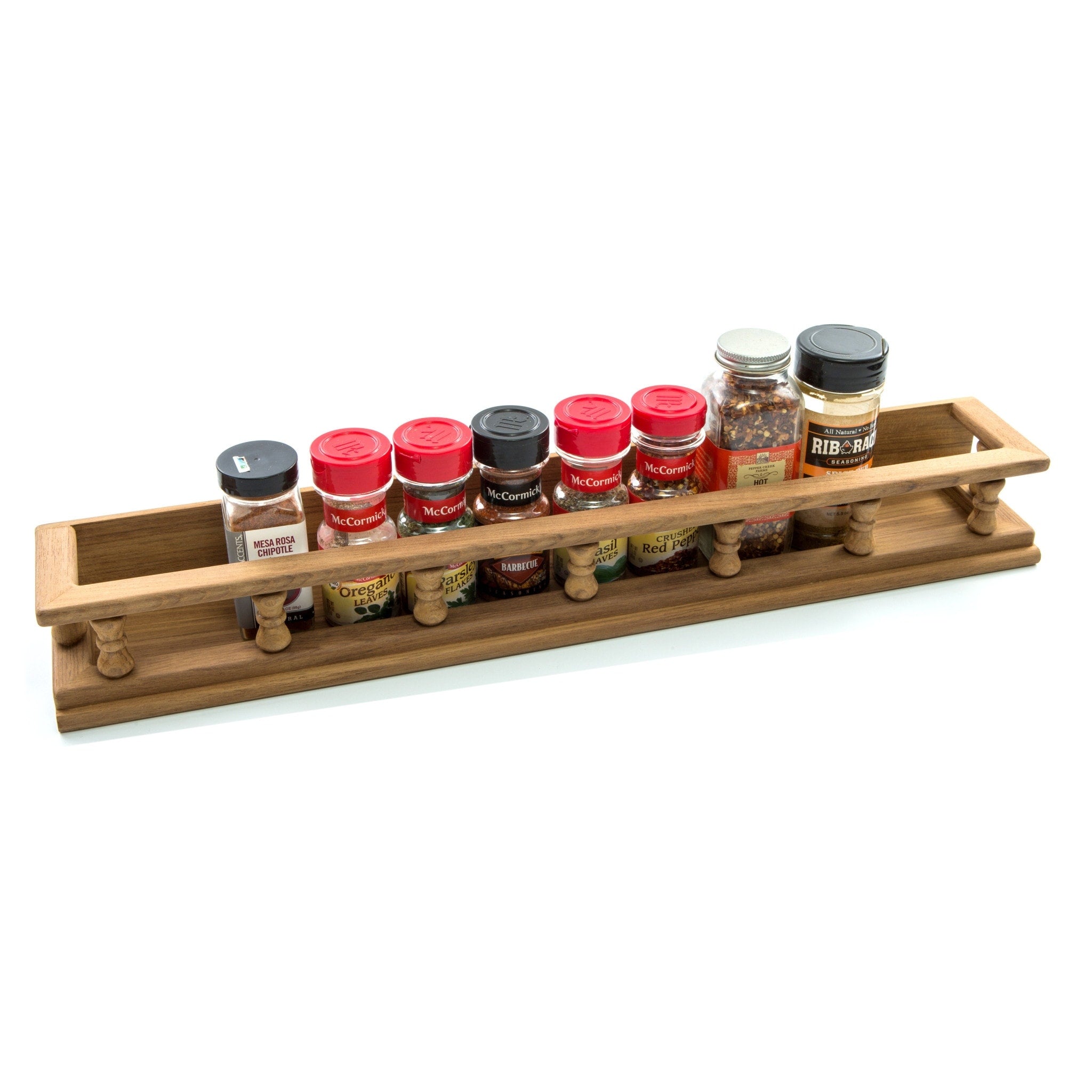 Homeroots Wall Mounted 23.50 Wood Spice Rack 23.50 In. X 2.88 In. X 4.00 In.