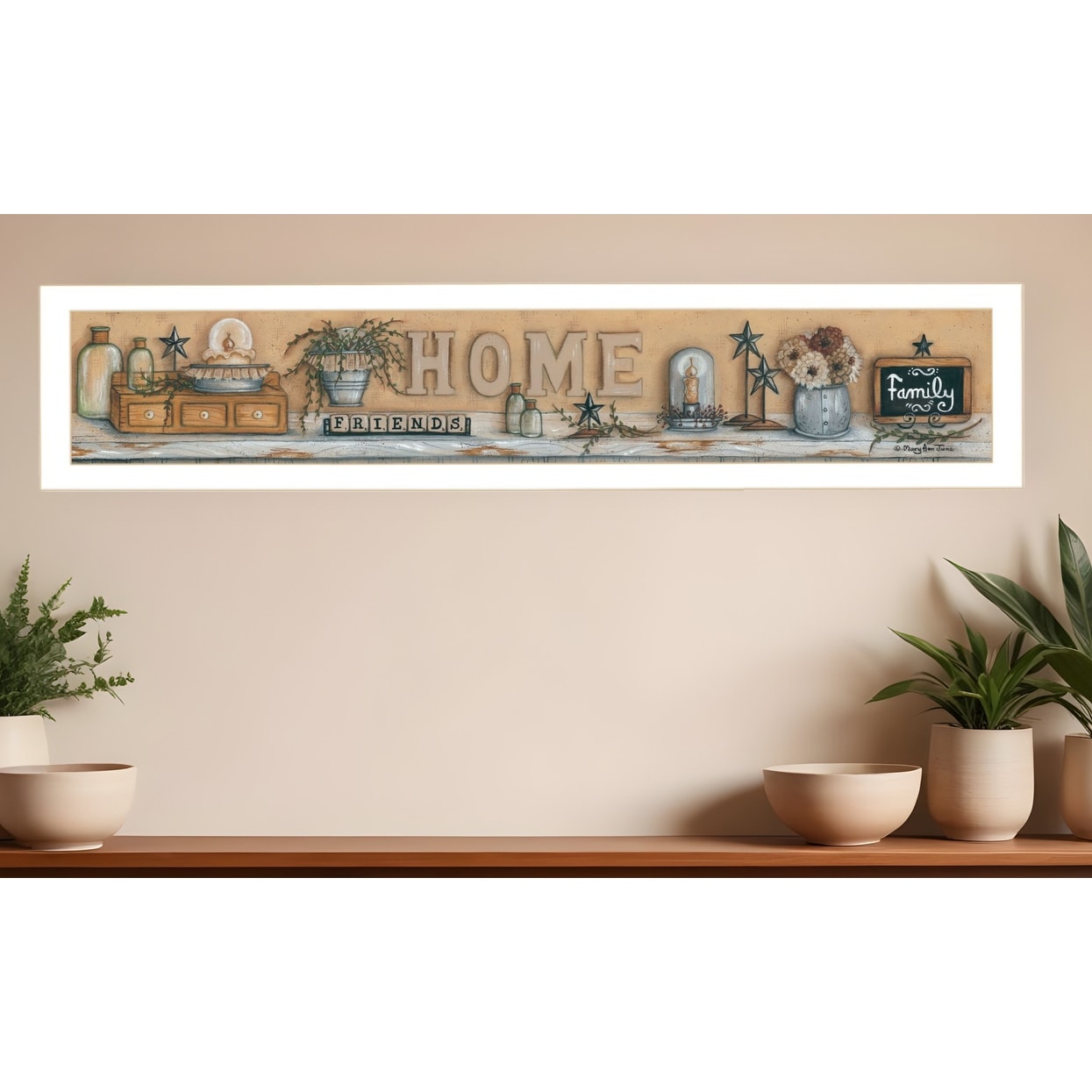 Homeroots Where Family And Friends Gather White Framed Print Wall Art