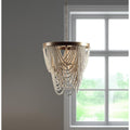 Homeroots White And Gold Empire Three Light Metal And Beads Dimmable Chandelier 26.00 In. X 23.00 In. X 26.00 In.