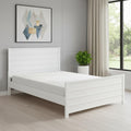 Homeroots White Shiplap Texture Solid Wood King Bed Frame