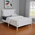 Homeroots White And Gray Reversible Inlaid Panels Solid Wood Full Bed Frame