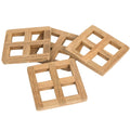 Homeroots Set Of Four 3.00 Square Wood Coaster 3.00 In. X 0.50 In. X 3.00 In.
