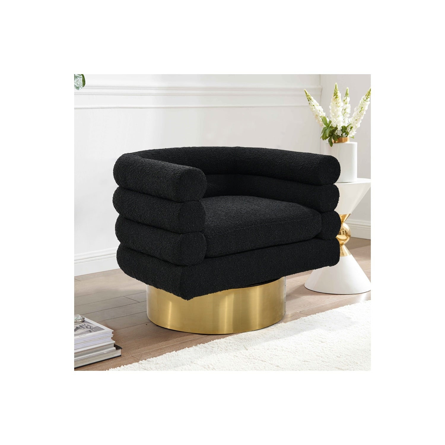 Homestock 25 In H Black Finish Square Metal Frame Straight Armchair Piece Of 1