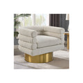 Homestock 25 In H Cream Finish Square Metal Frame Straight Armchair Piece Of 1