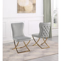 Homestock 26 In.H Grey Solid High Back Armless Dining Chair Set Of 2