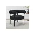 Homestock 30 In H Black Finish Square Metal Frame Straight Armchair Piece Of 1