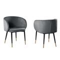 Homestock 30 In.H Gray Upholstered High Back Armless Side Chair Set Of 2