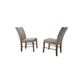 Homestock 30.6 In.H Oak Soild High Back Armless Side Chair Set Of 2