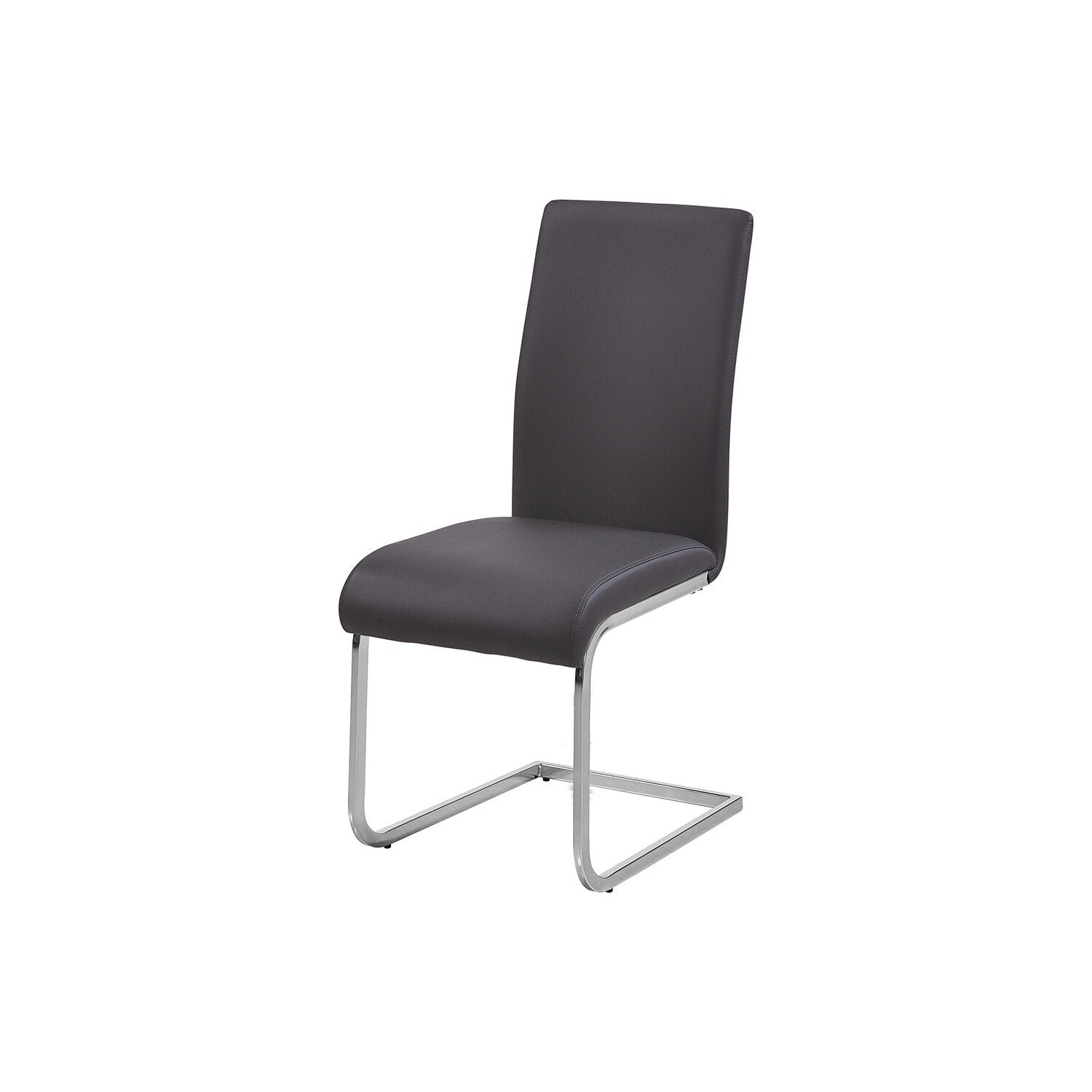 Homestock 31.4 In.H Chrome Soild High Back Armless Side Chair Set Of 2