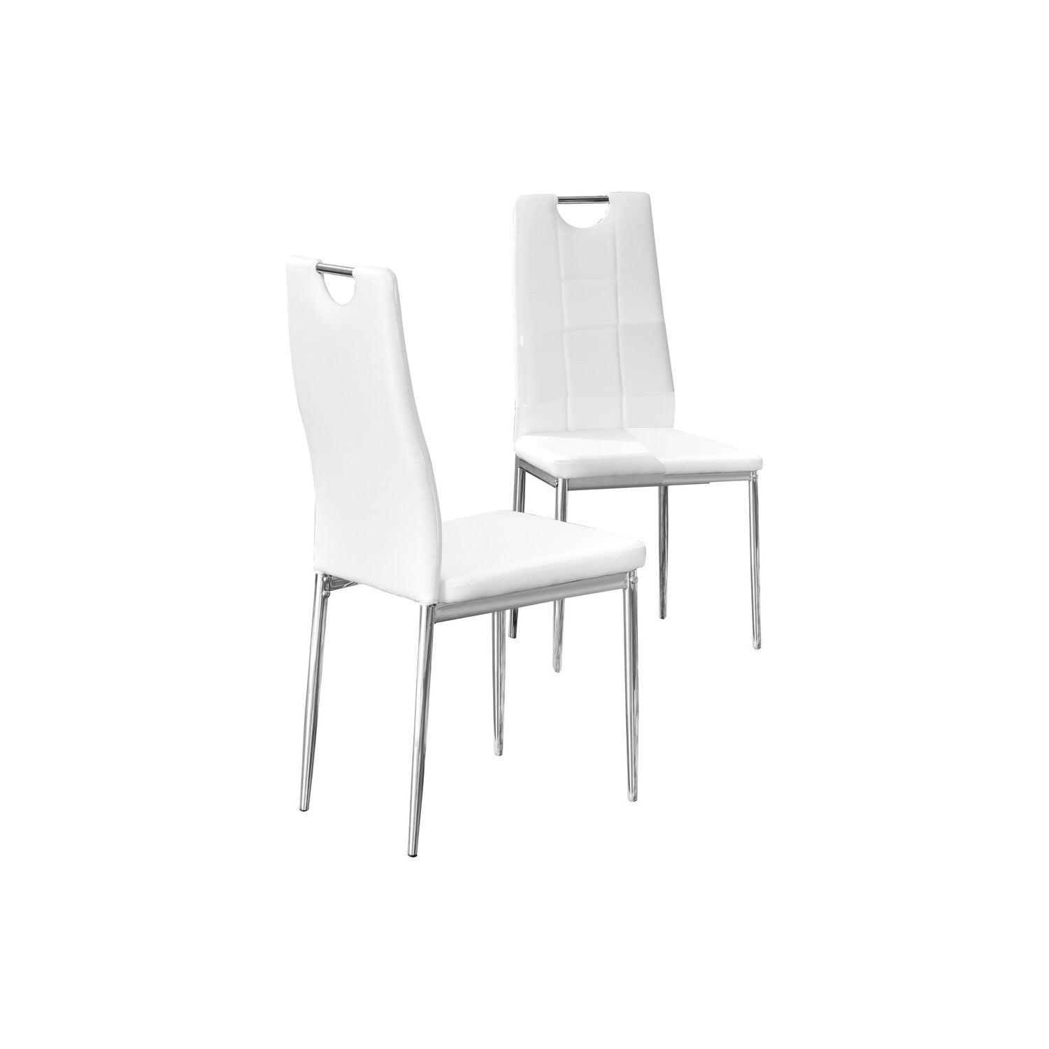 Homestock 31.8 In.H Chrome Upholstered High Back Armless Side Chair Set Of 2