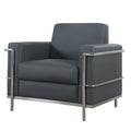 Homestock 32 In H Dark Grey Finish Square Wood Frame Straight Armchair Piece Of 1