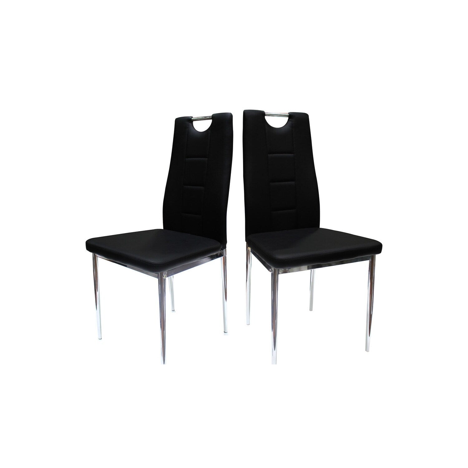 Homestock 32.3 In.H Black Upholstered High Back Armless Side Chair Set Of 2