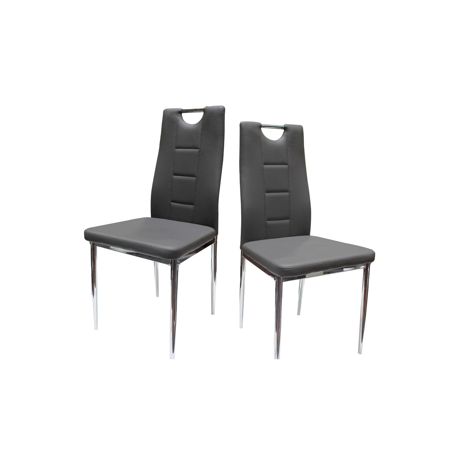 Homestock 32.4 In.H Gray Upholstered High Back Armless Side Chair Set Of 2