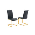 Homestock 35 In.H Black Soild High Back Armless Side Chair Set Of 2