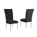 Homestock 35 In.H Black Upholstered High Back Armless Side Chair Set Of 2