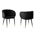 Homestock 35 In.H Black Upholstered High Back Armless Side Chair Set Of 2