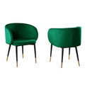 Homestock 35 In.H Green Upholstered High Back Armless Side Chair Set Of 2