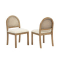 Homestock 36.5 In.H Beige Brown Open Low Back Armless Side Chair Set Of 2