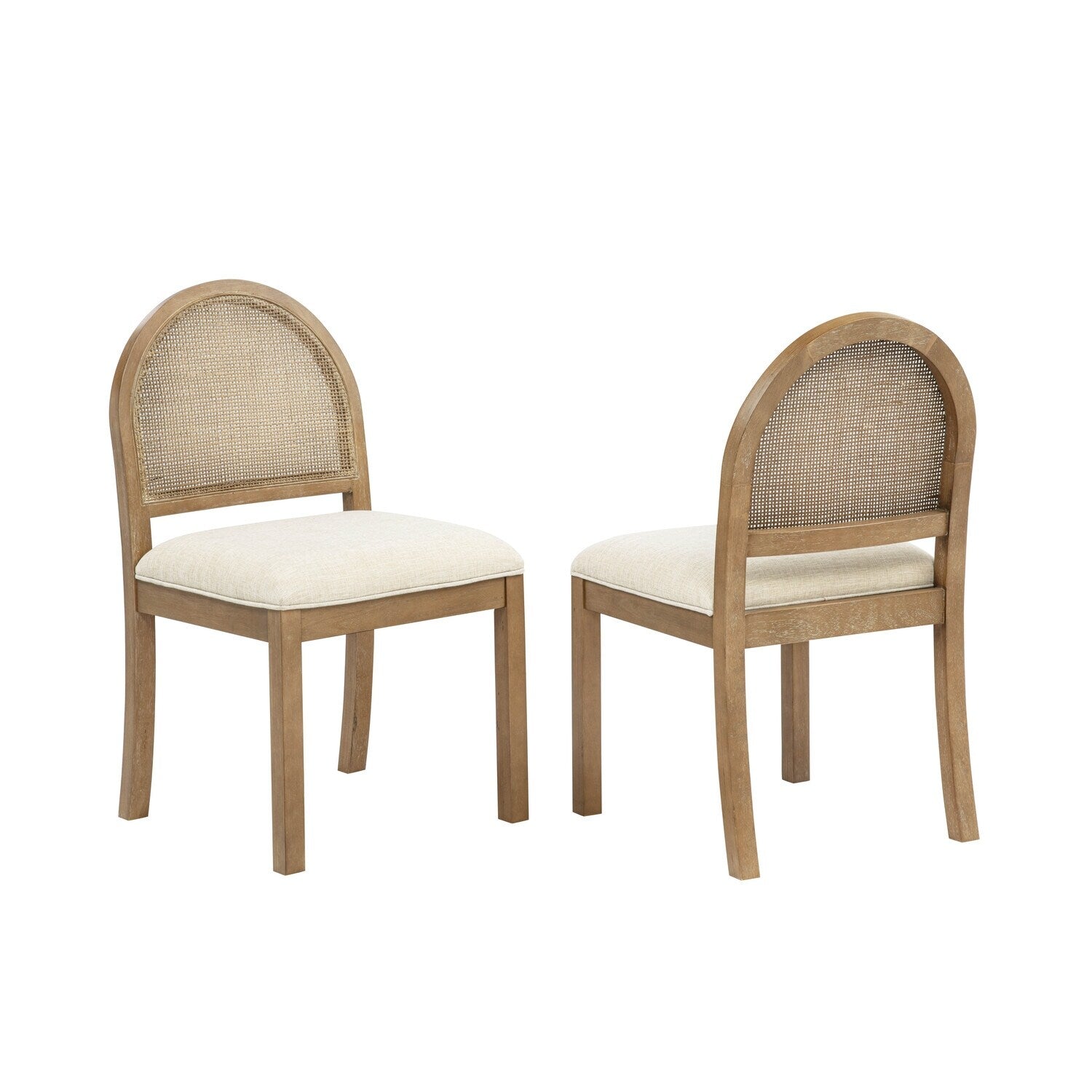 Homestock 36.5 In.H Beige Brown Open Low Back Armless Side Chair Set Of 2
