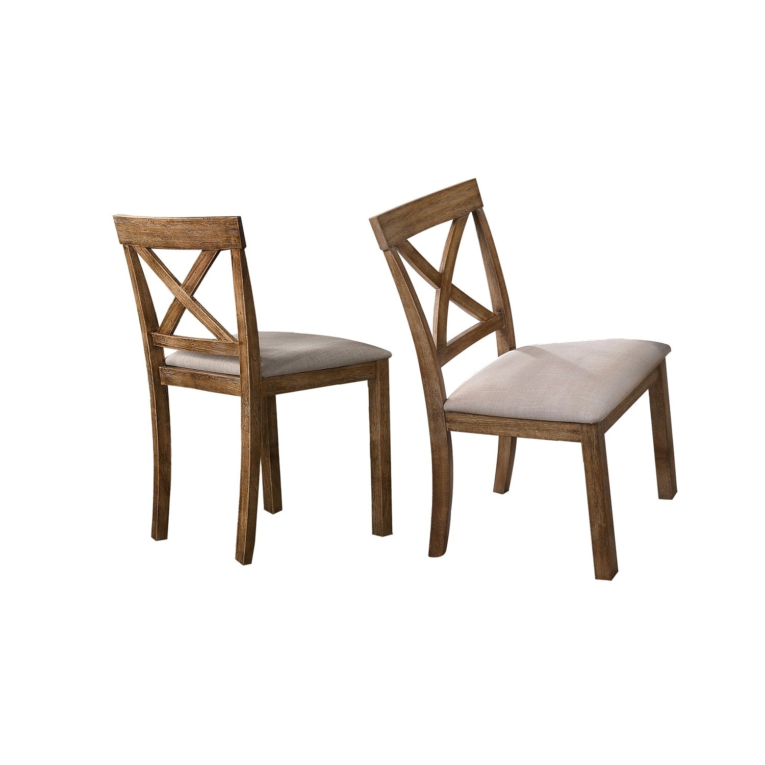 Homestock 38 In.H Driftwood Cross High Back Armless Dining Chair Set Of 2