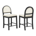Homestock 39 In.H Beige Black Open Low Back Armrest Dining Chair Set Of 2