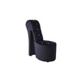 Homestock 40 In H Black Finish Circle Wood Frame Straight Armchair Piece Of 1