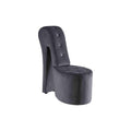 Homestock 40 In H Grey Finish Circle Wood Frame Straight Armchair Piece Of 1