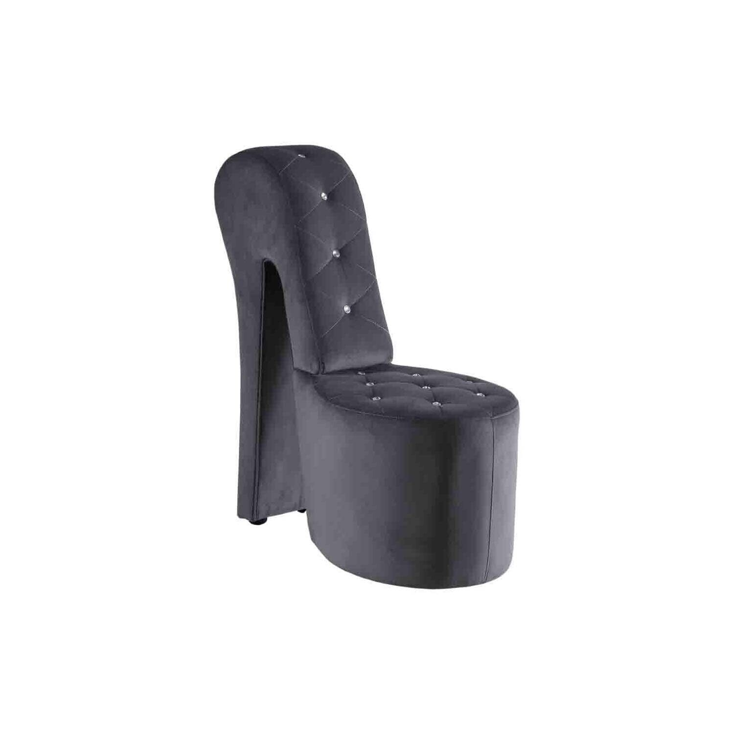 Homestock 40 In H Grey Finish Circle Wood Frame Straight Armchair Piece Of 1