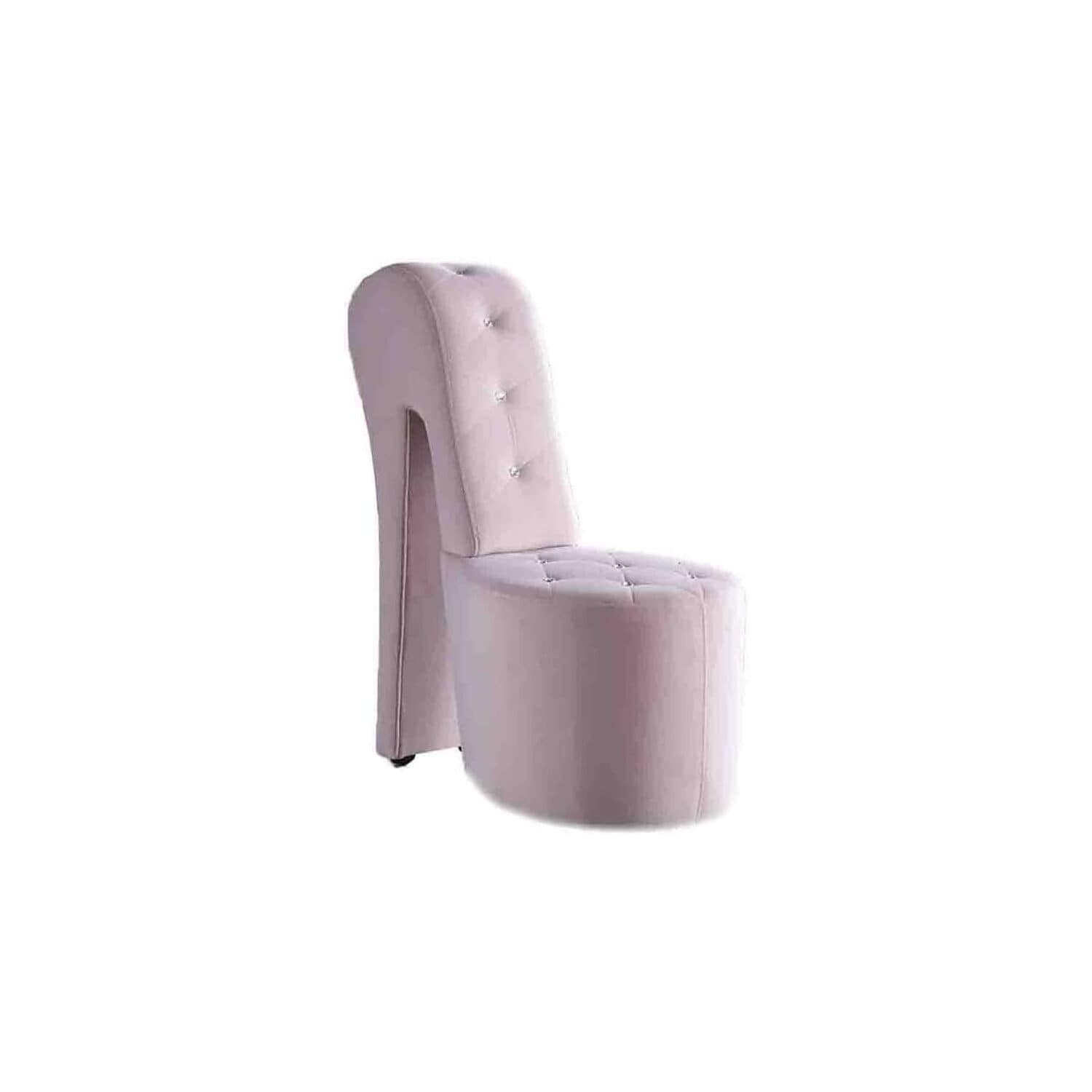 Homestock 40 In H Pink Finish Circle Wood Frame Straight Armchair Piece Of 1