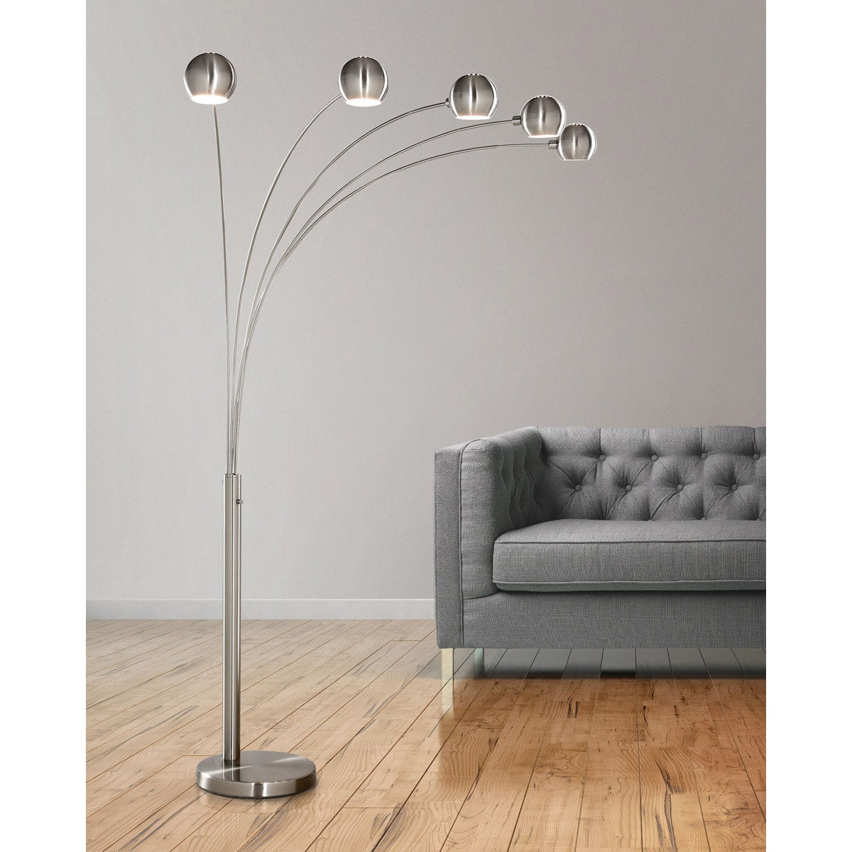 Hometrend Orbs 5 Lite Arch Floor Lamp