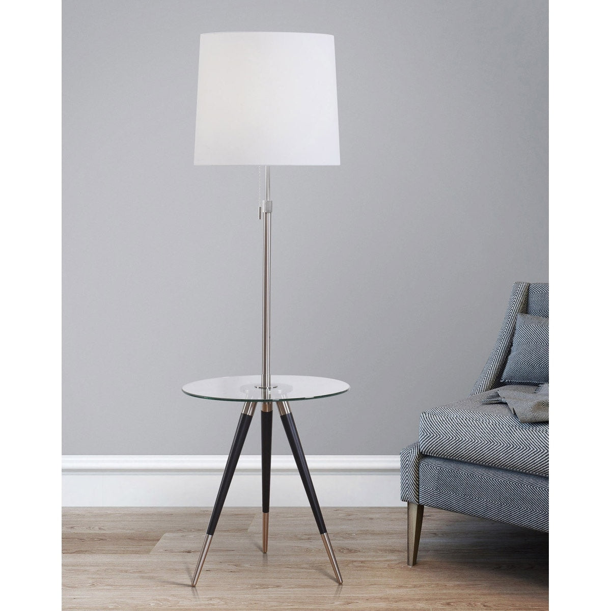 Hometrend Premier Tripod Glass Table Floor Lamp