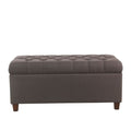 Copper Grove Muir Button Tufted Storage Bench Dark Charcoal Gray