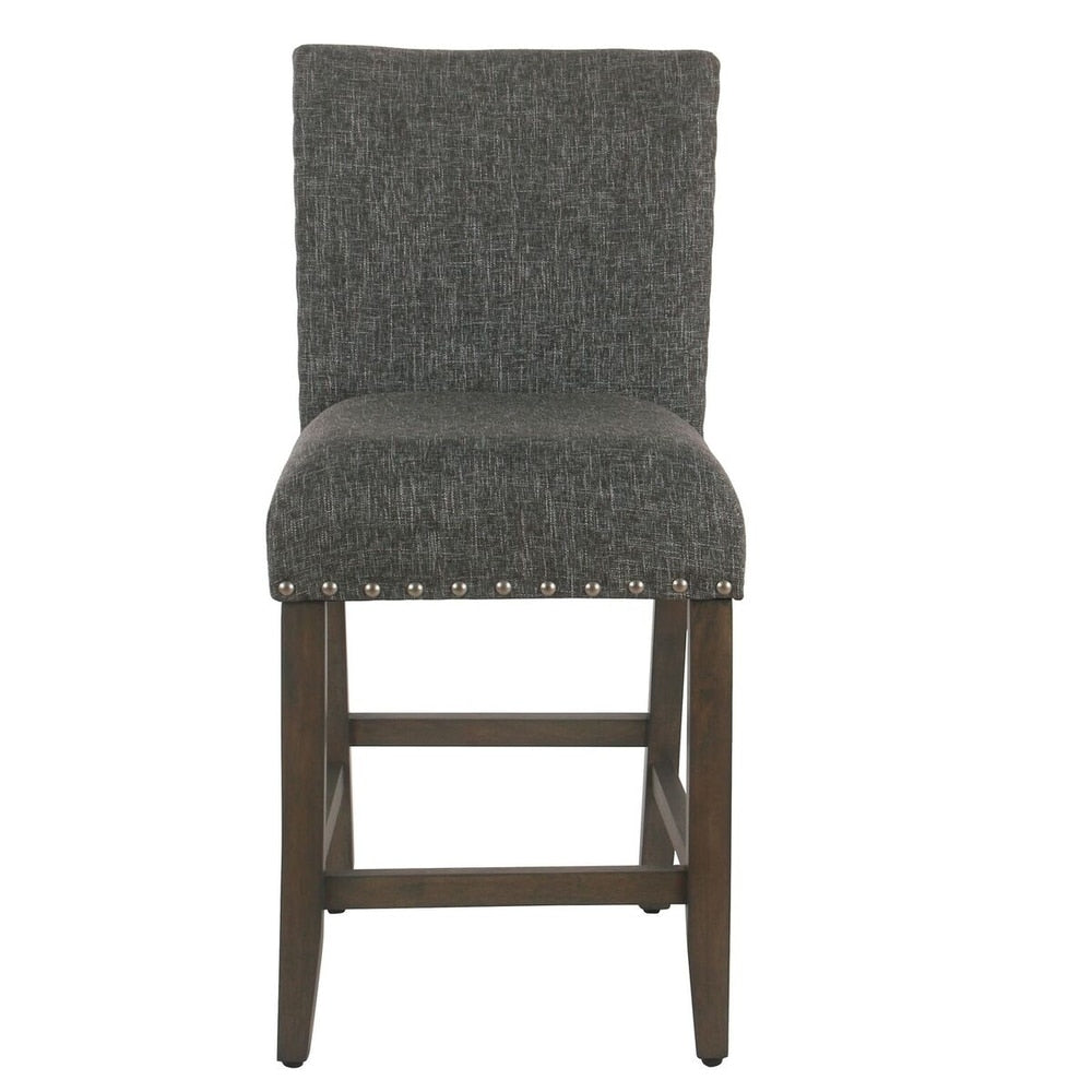 Porch Den Robin Slate Grey Nailhead Counter Stool