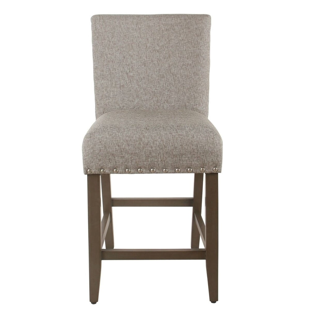 Porch Den Robin Sterling Grey Nailhead Counter Stool