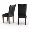 Homepop Parsons Dining Chair Black Faux Leather Set Of 2