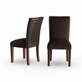 Homepop Parsons Dining Chair Brown Faux Leather Set Of 2