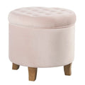 Homepop Velvet Tufted Round Storage Ottoman Pink Blush
