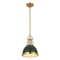Homer 10 1 Light Modern Industrial Metal Led Dome Pendant Kombu Green Brass Gold