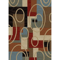 Contemporary Geometric Broadway Multicolored Area Rug 710 X 910