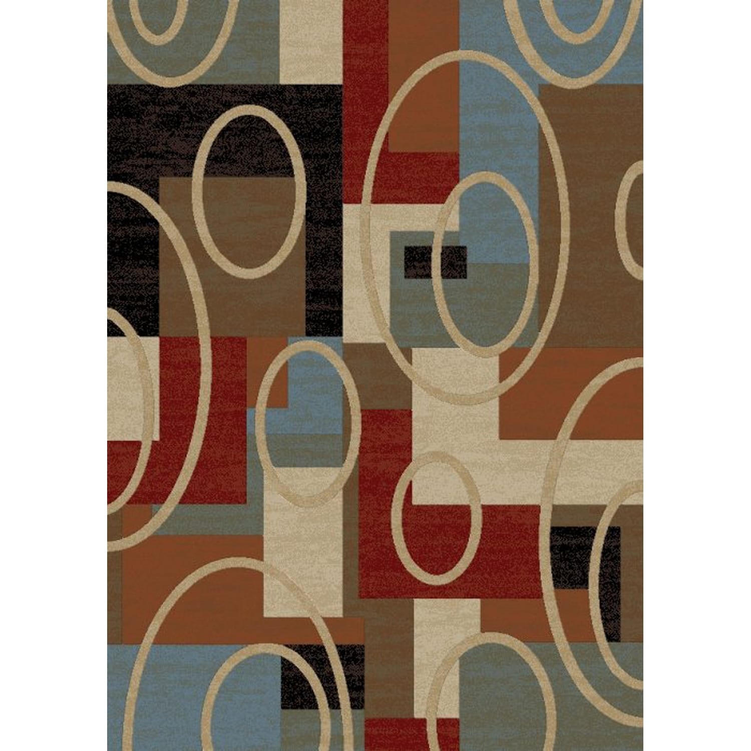 Contemporary Geometric Broadway Multicolored Area Rug 710 X 910