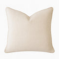 Homey Cozy Ivory Linen Style Throw Pillow With Decorative Stitching For A Refined Natural Look Set Of 2