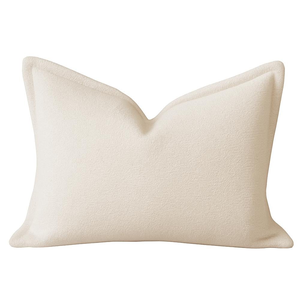 Homey Cozy Soft Ivory Throw Pillow Clean Minimal Comfort With Tailored Edging Set Of 2