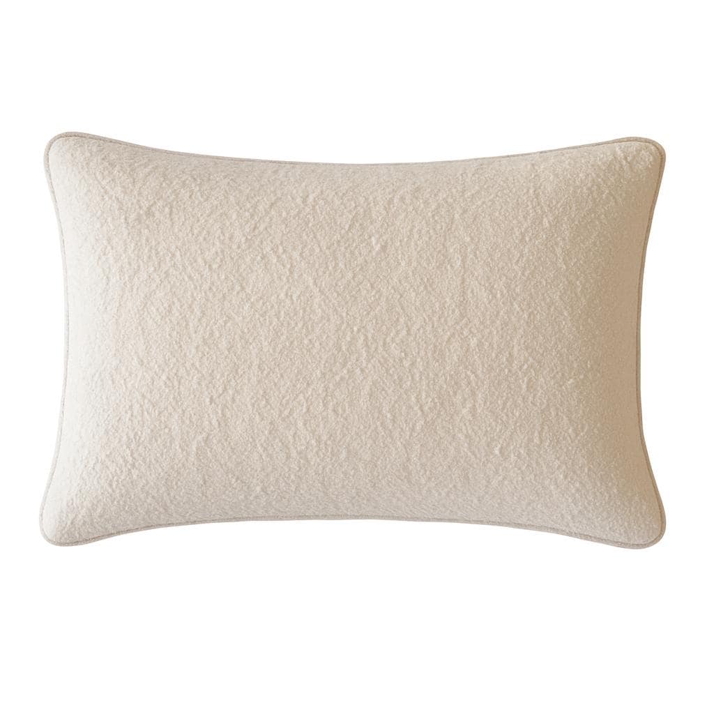 Homey Cozy Textured Throw Pillow Soft Ivory For Clean Minimal Interiors 2 Pack