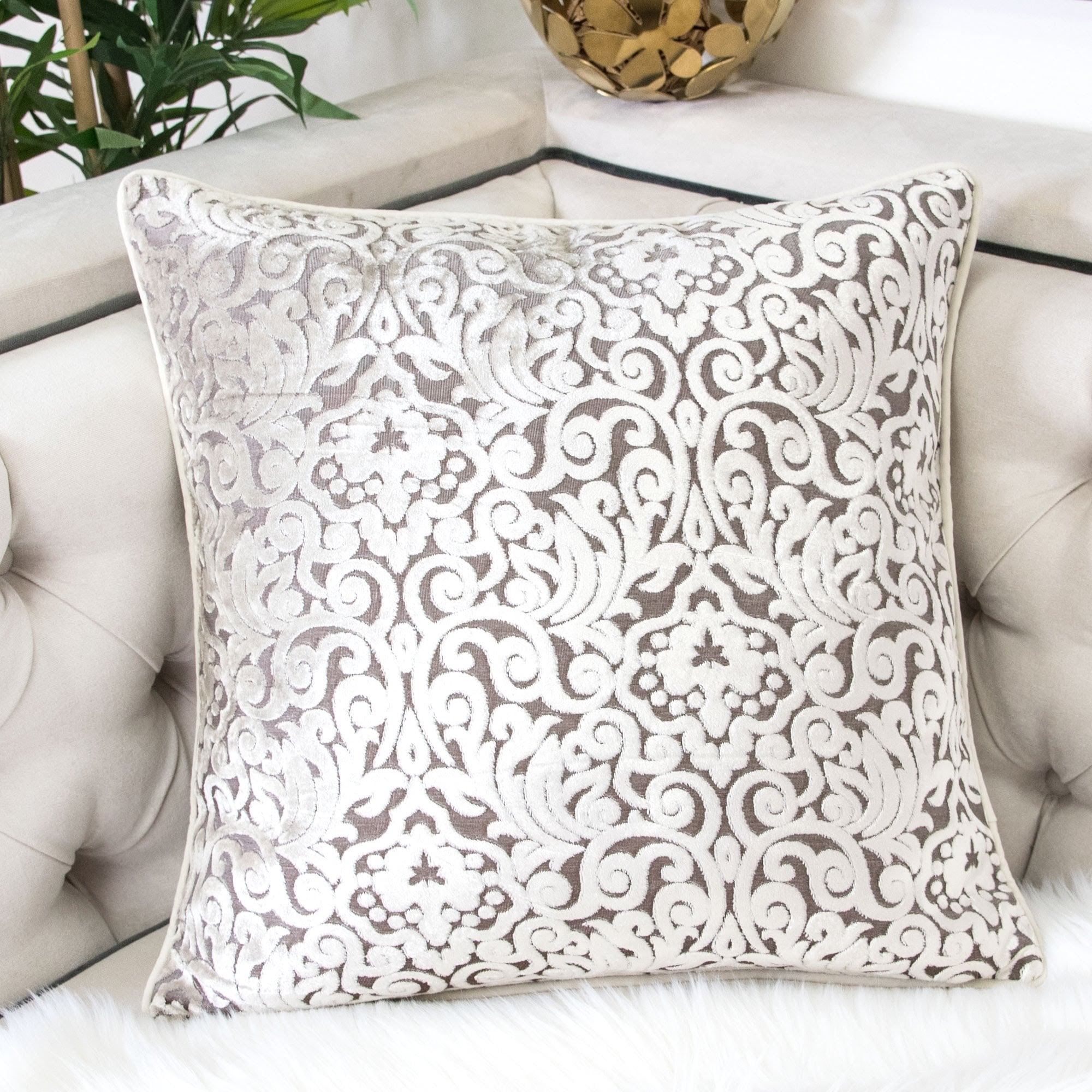 Homey Cozy Cut Velvet Throw Pillow Cover Insert