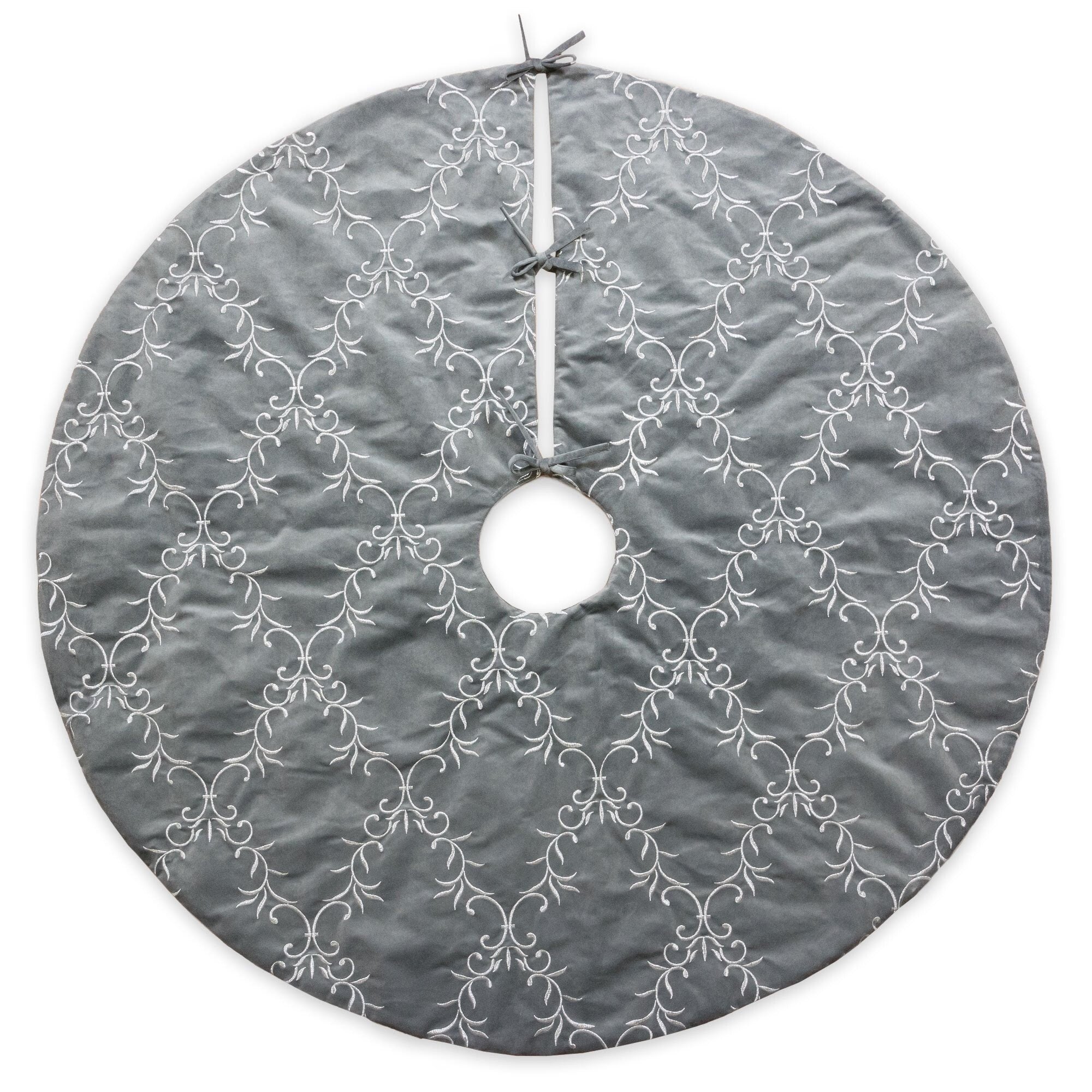 Homey Cozy Velvet Embroidered Christmas Tree Skirt