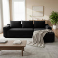 Homy Casa 105 Cloud Sectional Sofa With Chaise Ribbed Corduroy No Assembly Deep Seat Modular Couch Gray Black Camel