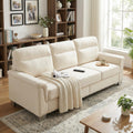 Homy Casa 82 Snowfleece 3 Seat Sofa With Nailhead Trim Shiny Metal Legs Rolled Arms Burgundy Black Blue Gray Beige
