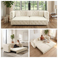 Homy Casa 89 Velvet Pull Out Sofa Bed 3 In 1 Tufted Sleeper Couch With 3 Pillows For Living Room