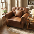 Homy Casa Chesterfield Faux Leather Armchair Sofa Button Tufted Accent Couch With Rolled Arms For Living Room