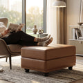 Homy Casa Chesterfield Faux Leather Ottoman Stool With Nailhead Trim Chesterfield Footrest Bench For Sofa Couch Living Room